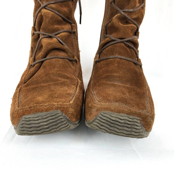 Elle Boots Brown Suede Hidden Wedge 36 - Picture 5 of 9